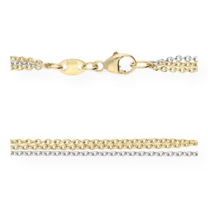 JuwelmaLux Halskette 3-reihig 585/000 (14 Karat) Gold-...