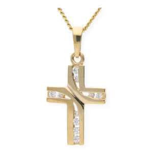 Kreuz Anhänger Gold 333 Zirkonia JL10-02-0203...