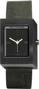 Rolf Cremer Uhr Frame 501602 Lederband, Edelstahl, schwarz