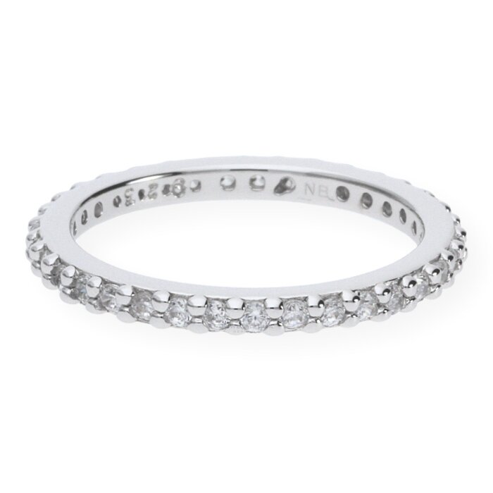 JuwelmaLux Ring in 925er Sterling Silber rhodiniert mit synthetischen Zirkonia JL16-07-0147