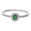 JuwelmaLux Ring 925/000 Sterling Silber mit synth. Smaragd und Zirkonia JL07-0025-10