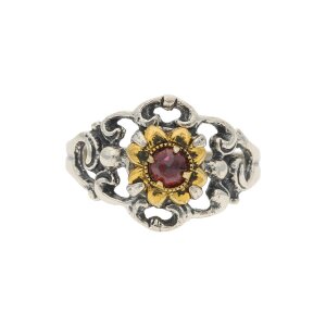 JuwelmaLux Trachtenring 925 Silber teils vergoldet mit...