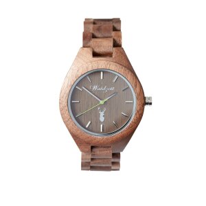 Waidzeit Unisex-Uhr Holz GAMS Platzhirsch Armbanduhr GA02