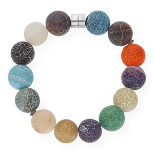 Steinarmband A0374 Achat bunt 925/000 Silber