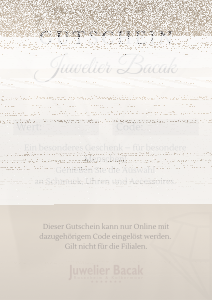 Geschenkgutschein im Wert von 30 - 500 EUR einzulösen im Online Shop