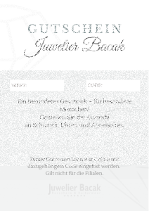 Geschenkgutschein im Wert von 30 - 500 EUR einzulösen im Online Shop