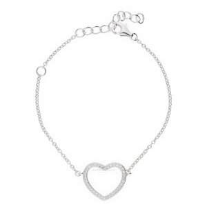 JuwelmaLux Armband mit Herz Silber 925/000 mit synthetischer Zirkonia JL16-03-0068
