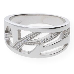 JuwelmaLux Ring in Silber 925/000 mit synthetischer...