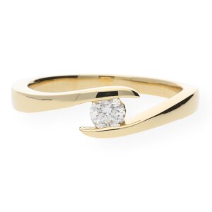 JuwelmaLux Ring Gelbgold 750er 18 Karat mit Brillant 0,25W/Si JL10-07-0090