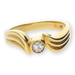 JuwelmaLux Ring Gelbgold 585er 14 Karat mit Brillant 0,18 ct. JL30-07-0175