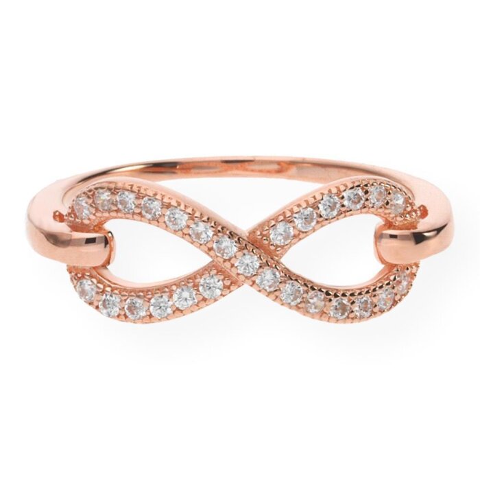 JuwelmaLux Silber Infinity Ring JL16-07-0144 rosé vergoldet