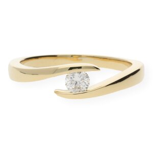 JuwelmaLux Ring Gelbgold 750er 18 Karat mit Brillant 0,20...