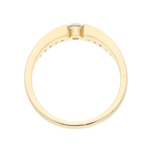JuwelmaLux Gold 585 Ring mattiert mit Brillant JL10-07-0132
