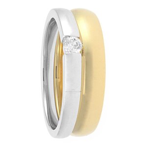 JuwelmaLux Ring 585/000 (14 Karat) Weißgold mit...