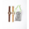 Waidzeit Herrenarmbanduhr Holz STEINBOCK Premium Armbanduhr mit Lederband ST01L