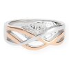 JuwelmaLux Ring in 925er Silber JL20-07-0309 Bicolor rosé vergoldet
