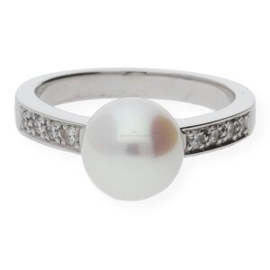 Juwelmalux Ring 585/000 (14 Karat) Weißgold mit...
