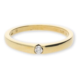 JuwelmaLux Ring Gelbgold 585er 14 Karat mit Brillant 0,05 ct. JL30-07-0168