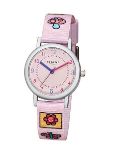 Regent Kinder Armbanduhr F1128 Textilband rosa
