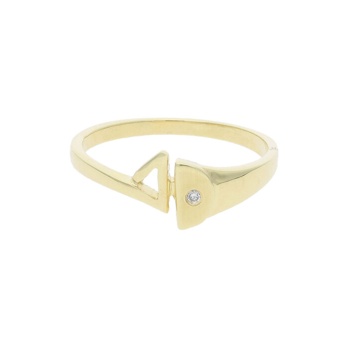 JuwelmaLux Ring Gelbgold 585er 14 Karat mit Brillant 0,01 ct. JL30-07-0185