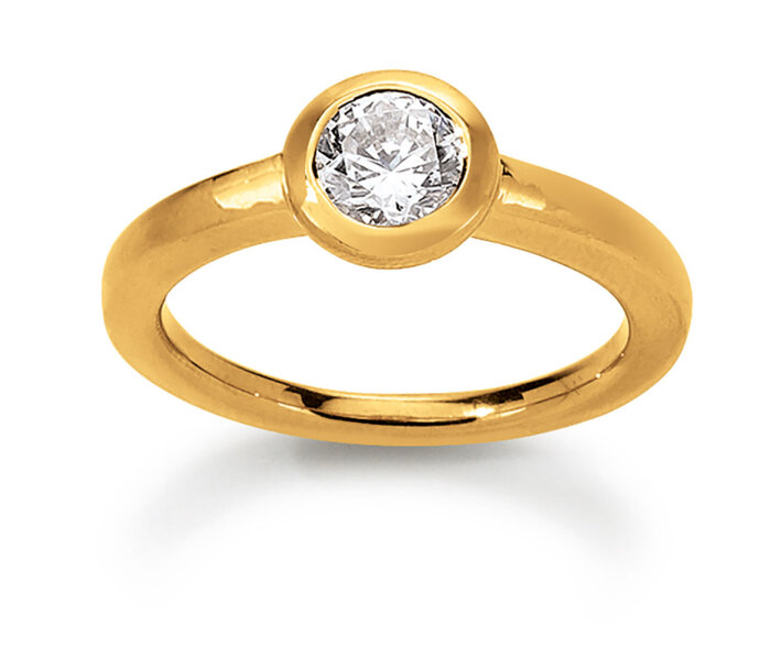 VIVENTY Damen Ring 776571 Sterling Silber, vergoldet, synthetischer Zirkonia