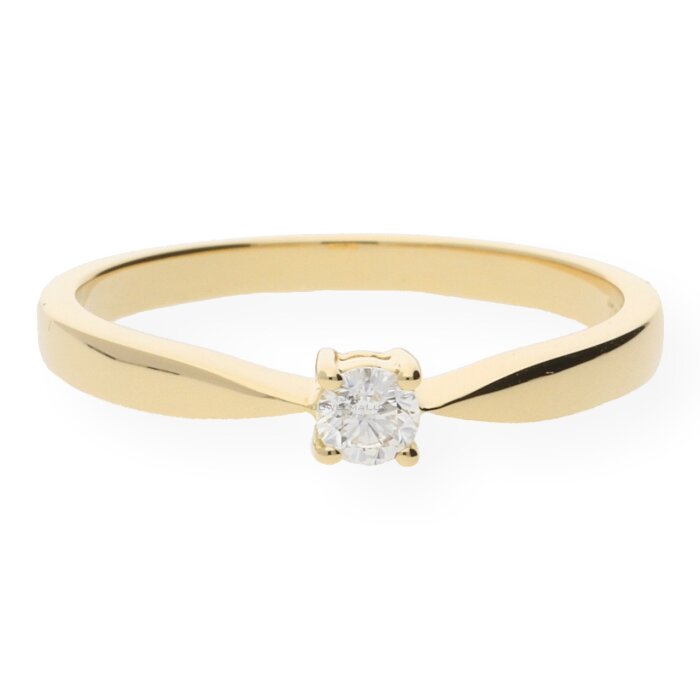 JuwelmaLux Ring Gelbgold 750er 18 Karat mit Brillant 0,15W/Si JL10-07-0092