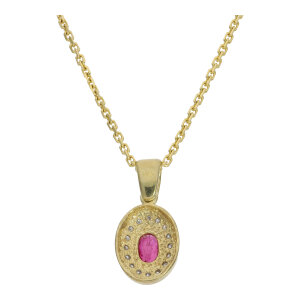 JuwelmaLux Anhänger 585 Gold mit Rubin und...