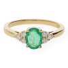 JuwelmaLux Ring Gelbgold 585er 14 Karat mit Smaragd und Brillanten 0,17 Carat JL10-07-0141