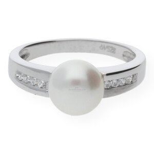 JuwelmaLux Ring in Silber 925/000 mit Süsswasser-Zuchtperle JL20-07-0083