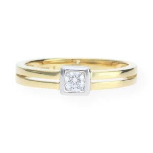 JuwelmaLux Ring 375er 9 Karat Gold und Weißgold mit...