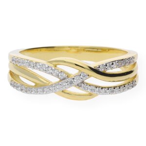 JuwelmaLux Ring Silber 925/000 vergoldet mit Zirkonia...