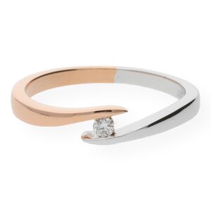 JuwelmaLux Rosé- und Weißgold Ring mit Brillant JL10-07-0085