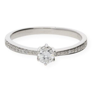 JuwelmaLux Verlobungsring 750 Weißgold mit Diamanten JL27-07-0009