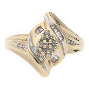 Ring Gold 375 Diamanten Second Hand 201801-R27 getragen