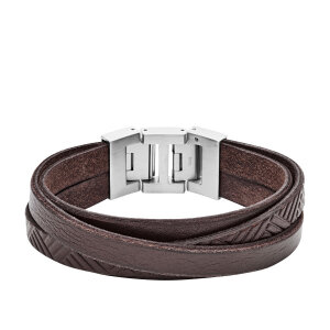 Fossil Herren Armband JF02999040 Textured Brown Leather...