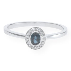 JuwelmaLux Ring Saphir Ring 585 Wei&szlig;gold mit...