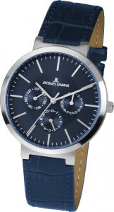Jacques Lemans Uhr für Damen 1-1950C Milano Leder blau