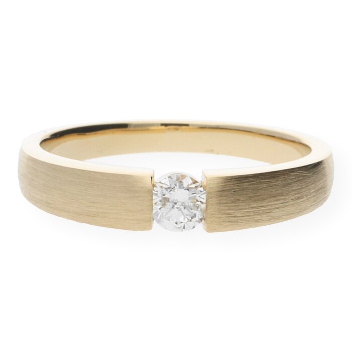 JuwelmaLux Ring 585er Gold 14 Karat mit Brillant 0,20 Carat JL10-07-0128 Größe 50