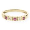 Ring aus zweiter Hand 585/000 (14 Karat) Gold mit Rubinen und Brillanten getragen