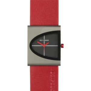 Rolf Cremer Uhr Arch 505301 Lederband, Titan, rot, schwarz