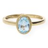 JuwelmaLux Ring Gelbgold 585er 14 Karat mit Blautopas JL22-07-0010