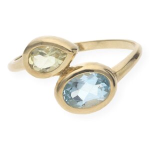 JuwelmaLux Ring 333/000 (8 Karat) Gold Blautopas &...