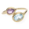 JuwelmaLux Ring 333/000 (8 Karat) Gold Blautopas & Amethyst JL39-07-0028