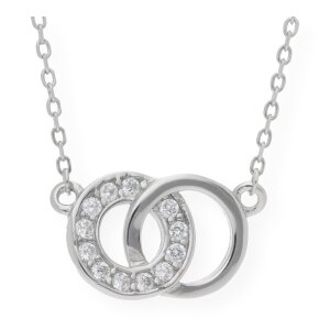 JuwelmaLux Halskette 925/000 Sterling Silber Ringe mit...