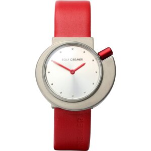 Rolf Cremer Uhr Spirale II 496906 Lederband, Titan, rot,...