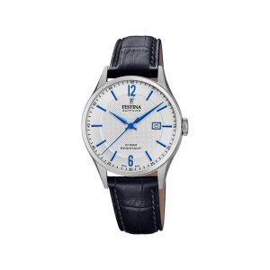 Festina Herren Uhr F20007/2 Swiss Made Leder Quarz