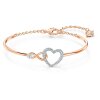 Swarovski Armreif 5518869 Infinity Heart, weiss, Metallmix