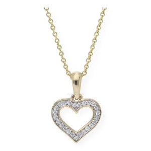 Herzanhänger Gold 333 Zirkonia JL10-02-1505 JuwelmaLux