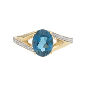 JuwelmaLux Ring 333 Gold mit Blautopas JL10-07-1482