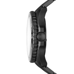 Fossil Herren Uhr FS5688 3-Zeiger, Datum, Edelstahl, schwarz